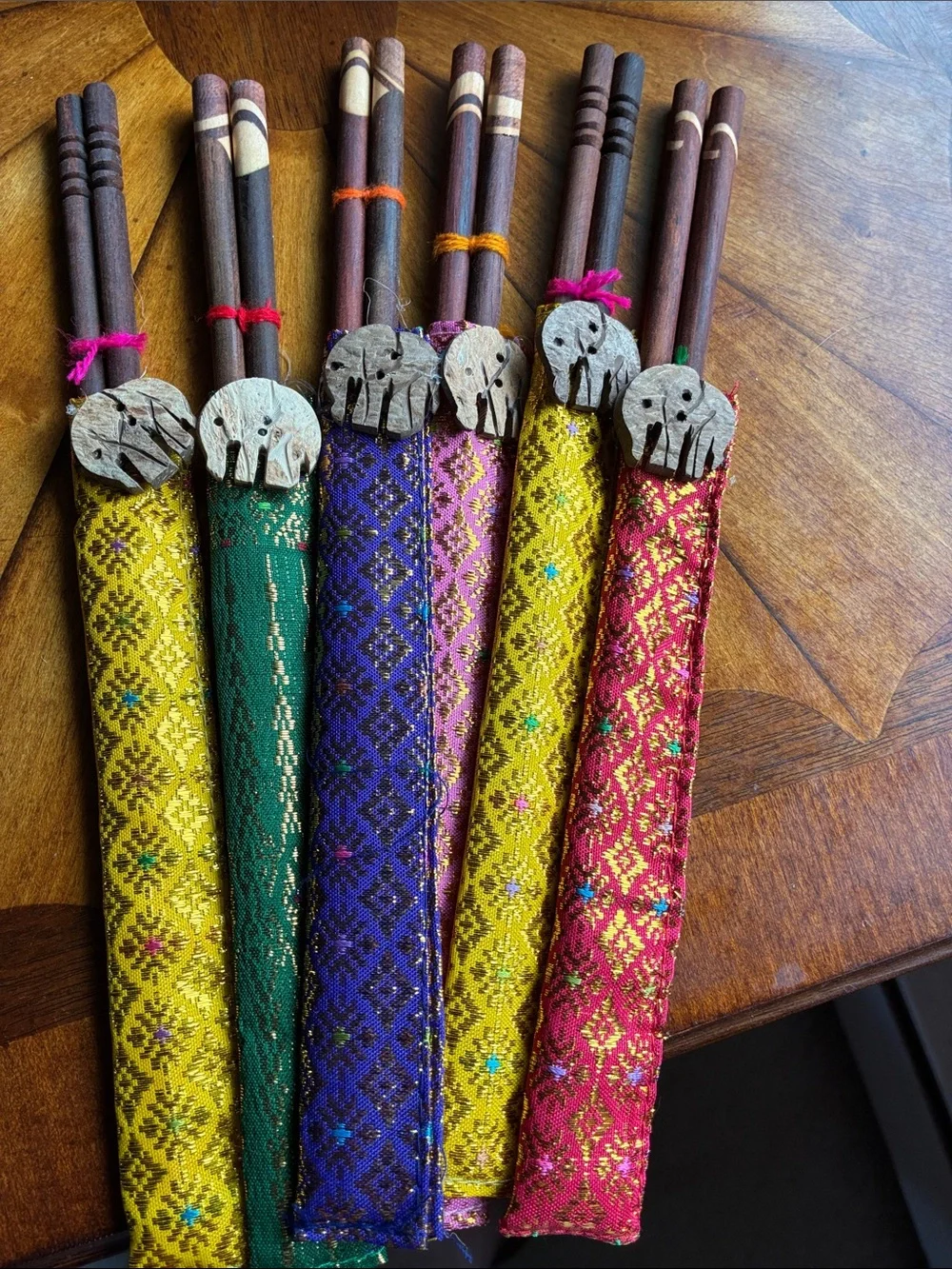 Set of six reusable chop sticks